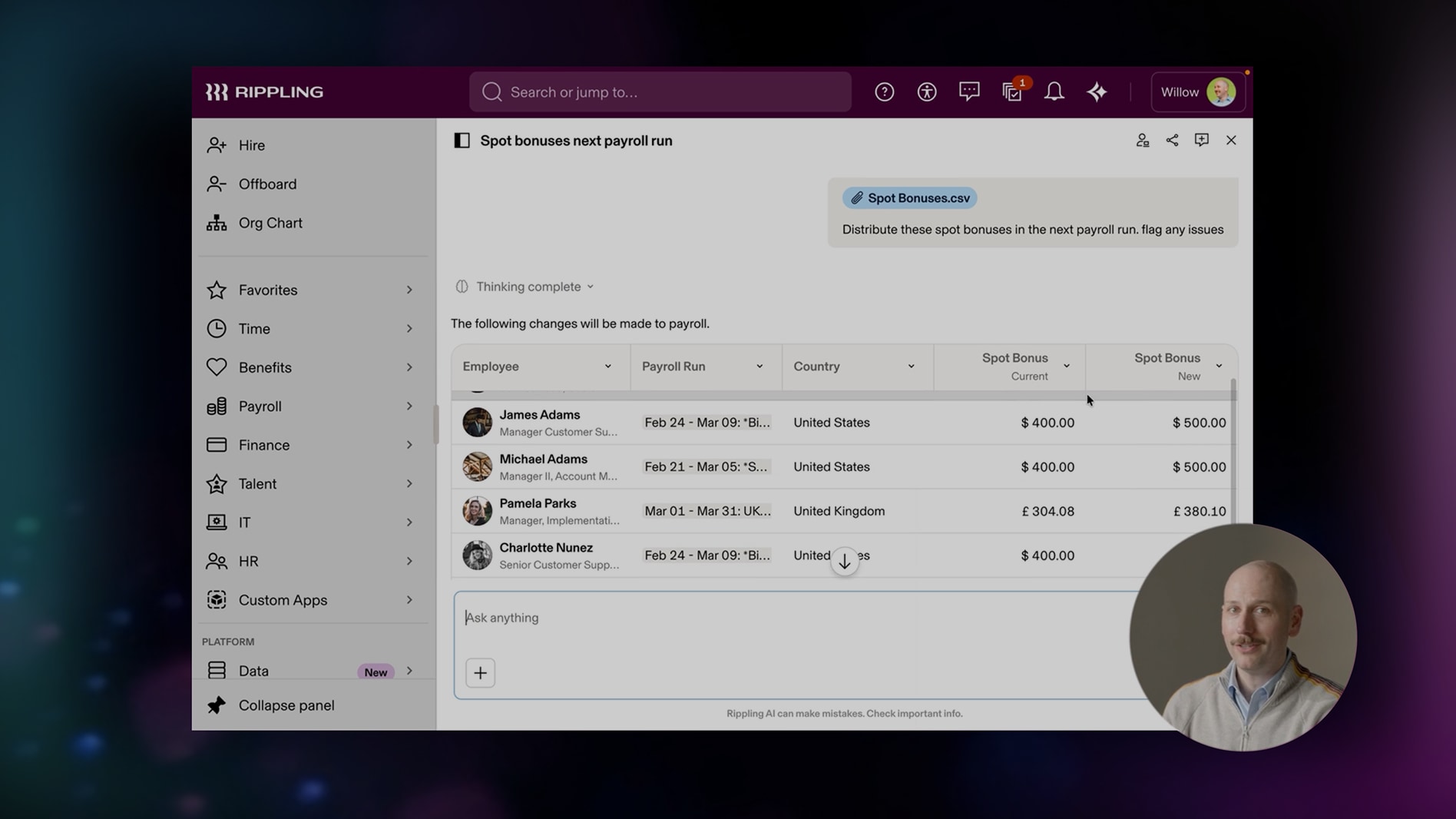 AI payroll automation